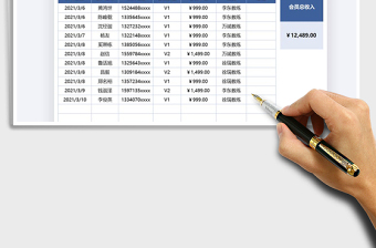 2021年健身會員收入統(tǒng)計表