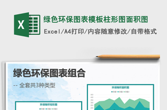2022年綠色環(huán)保圖表模板柱形圖面積圖免費(fèi)下載