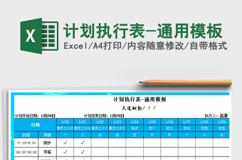 2021年計劃執(zhí)行表-通用模板
