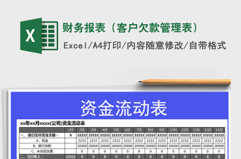 2021年財(cái)務(wù)報(bào)表（客戶欠款管理表）