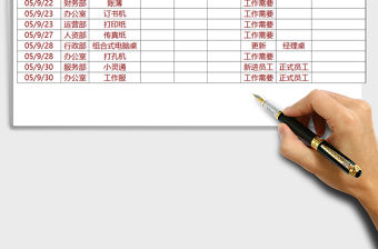 2021年辦公用品領用記錄表免費下載