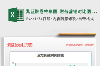 2021年紫藍(lán)膠卷柱形圖 財(cái)務(wù)營銷對(duì)比圖表報(bào)表免費(fèi)下載