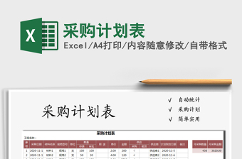 2021年采購計(jì)劃表