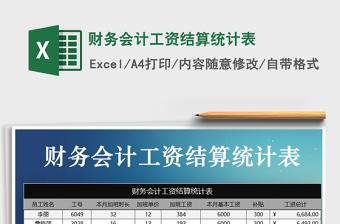 2022工资核算财务会计统计表