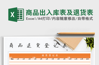 2021年商品出入庫表及退貨表免費下載