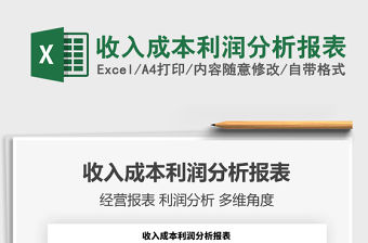 2021年收入成本利潤分析報表