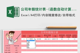 2021年公司年假統(tǒng)計(jì)表-(函數(shù)自動(dòng)計(jì)算)免費(fèi)下載