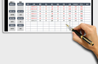 2021年商品出入庫登記表(自動統計)免費下載
