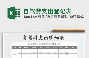 2022年自駕游支出登記表免費下載