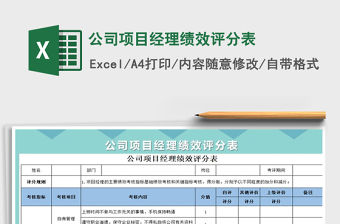2021年公司項目經理績效評分表