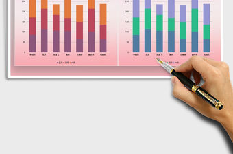 2022年堆疊柱形圖數據模板