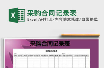 2022年采購合同記錄表免費下載