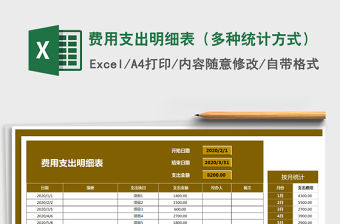 2021年費(fèi)用支出明細(xì)表（多種統(tǒng)計(jì)方式）