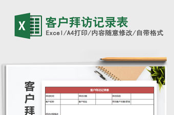2021年客戶拜訪記錄表免費下載