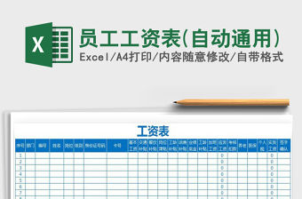 2022年員工工資表(自動通用)