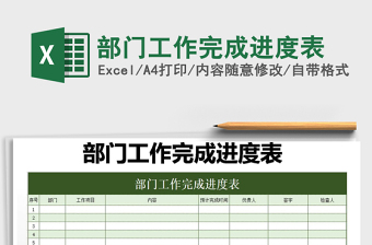 2021年部門工作完成進(jìn)度表