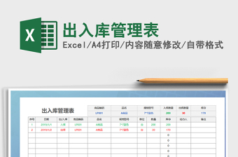 2021年出入庫管理表
