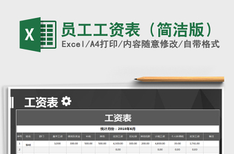 2021年員工工資表（簡潔版）免費(fèi)下載