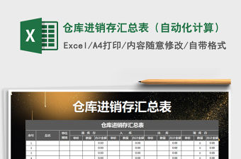 2022年倉庫進銷存匯總表（自動化計算）免費下載