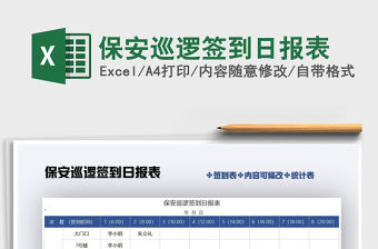 2021年保安巡邏簽到日報表