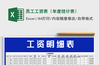 2022年員工工資表（年度統(tǒng)計表）免費下載