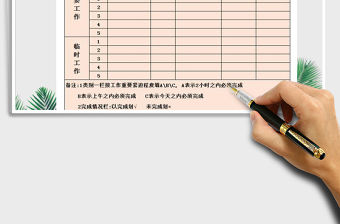 2022年每日工作計劃表免費下載