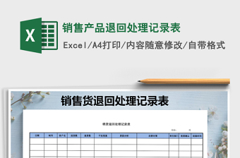 2021年銷售產(chǎn)品退回處理記錄表免費(fèi)下載