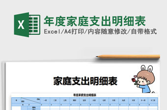 2021年年度家庭支出明細表