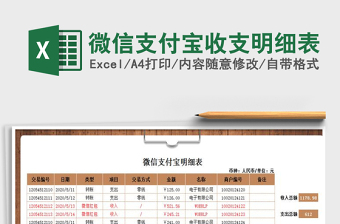 2021年微信支付宝收支明细表