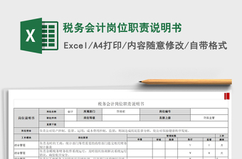 2022岗位工作说明书模板表格