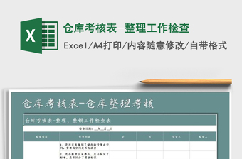 2022年仓库考核表-整理工作检查免费下载