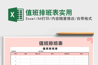 2022月值班排班表