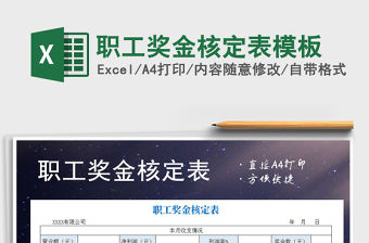 2022年職工獎金核定表模板