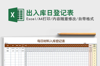 2022年出入庫(kù)日登記表免費(fèi)下載