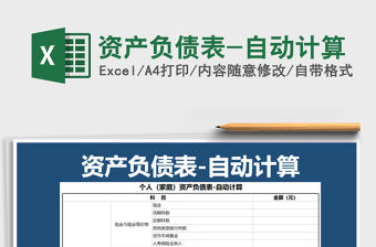 2021年資產(chǎn)負債表-自動計算免費下載