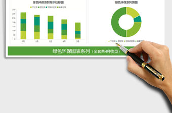 2022年垃圾分類圖表模板折線圖柱形圖圓環圖