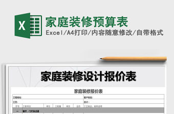 2021年家庭裝修預算表