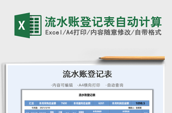 2021年流水賬登記表自動計算