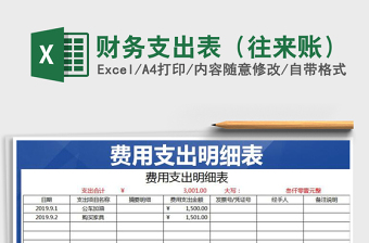 2022年財(cái)務(wù)支出表（往來(lái)賬）