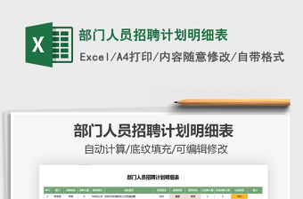 2021年部門人員招聘計(jì)劃明細(xì)表