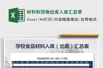 2021年材料和貨物出庫入庫匯總表免費下載