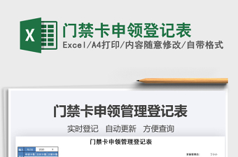2021年門禁卡申領(lǐng)登記表