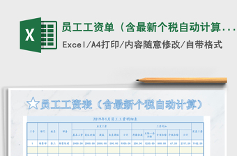 2021年員工工資單（含最新個稅自動計算公式）