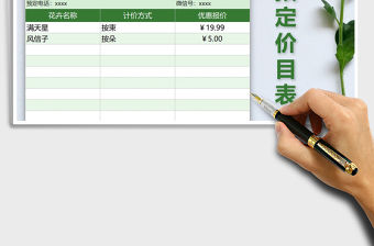 2022年鮮花預定價目表免費下載