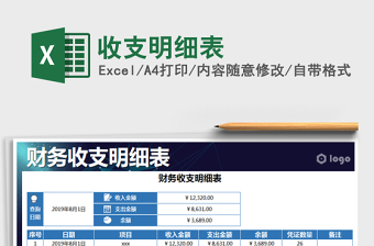 2022年收支明細(xì)表
