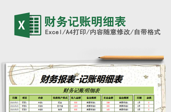 2021年財(cái)務(wù)記賬明細(xì)表