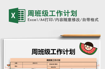 2022年周班級工作計劃