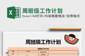 2022年周班級工作計劃