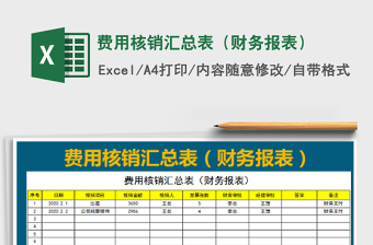 2022年費(fèi)用核銷匯總表（財(cái)務(wù)報(bào)表）免費(fèi)下載