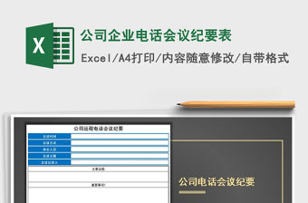 2021年公司企業(yè)電話會議紀要表